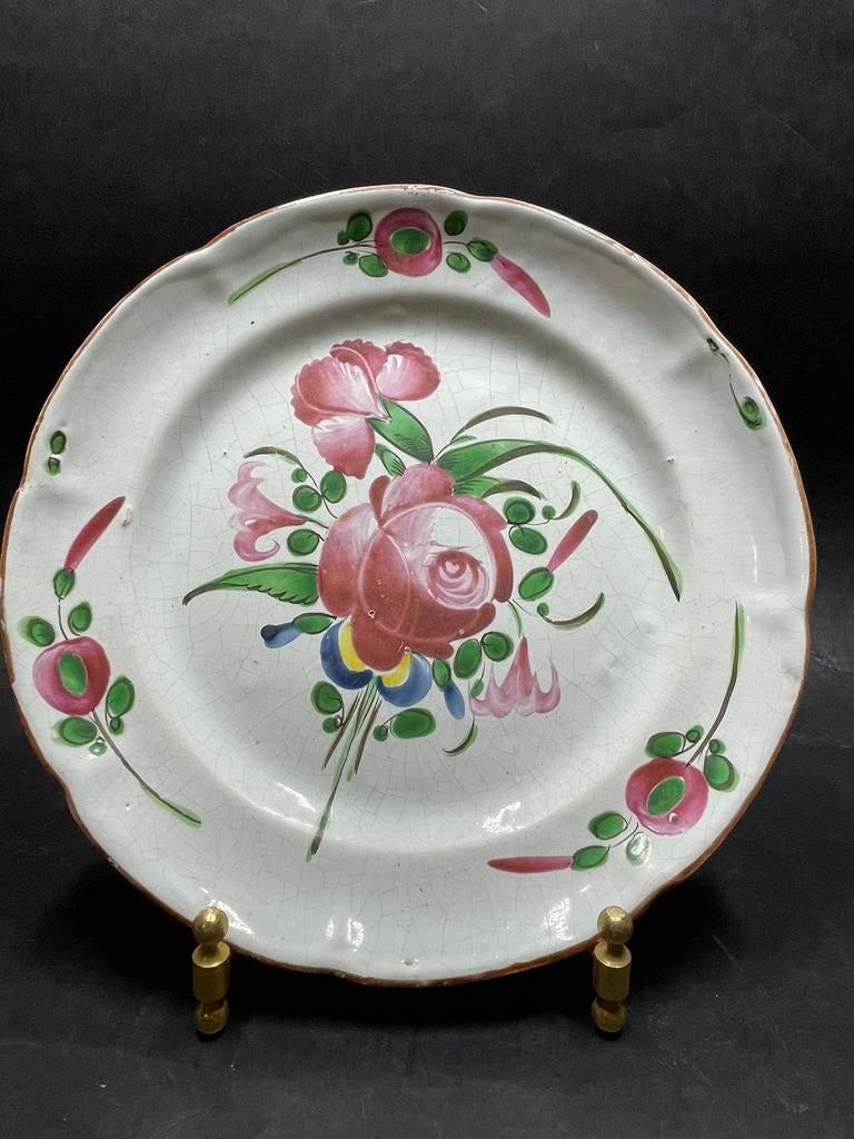 Antiek 18e-eeuwse Franse majolica bord uit Lunéville, Antiek en Kunst, Antiek | Wandborden en Tegels, Ophalen of Verzenden