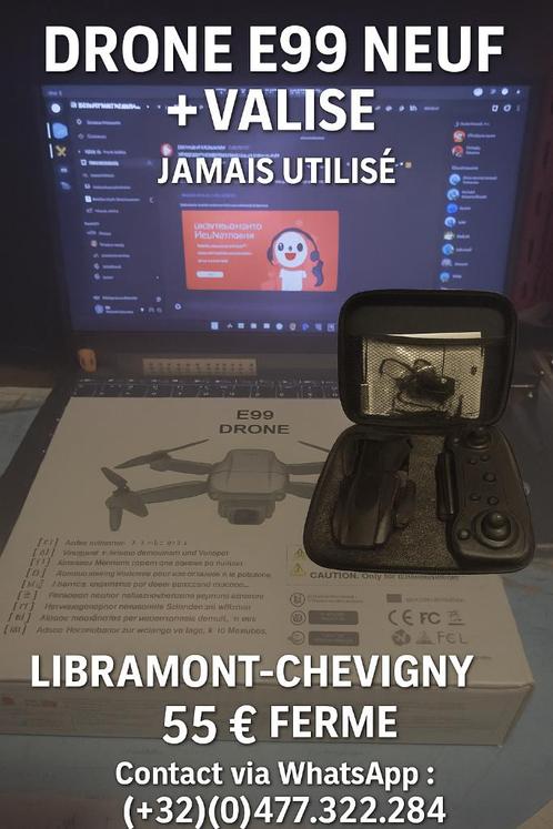Drone E99 Neuf avec  valise rigide - jamais utiliser, Audio, Tv en Foto, Drones, Nieuw, Drone met camera, Ophalen of Verzenden