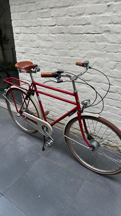 Rode Achielle retro herenfiets, Fietsen en Brommers, Fietsen | Heren | Herenfietsen, 57 tot 61 cm, Versnellingen, Ophalen