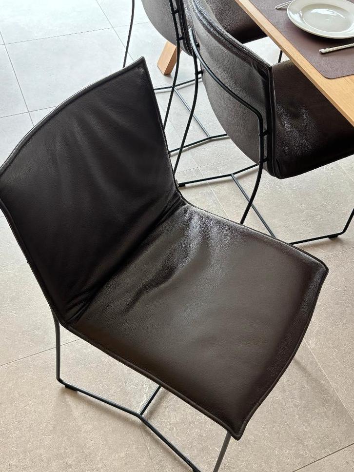 Jori Piuro, Huis en Inrichting, Stoelen, Zo goed als nieuw, Vijf, Zes of meer stoelen, Leer, Metaal, Bruin, Ophalen