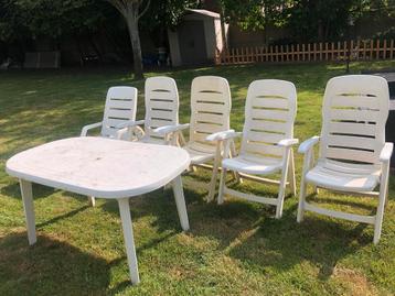 Witte pvc tuinmeubels GRATIS, Tuin en Terras, Ophalen, Gebruikt