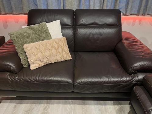 Natuzzi edition bruin lederen sofa’s, Maison & Meubles, Canapés | Salons, Comme neuf, Banc droit, Autres dimensions, 150 à 200 cm