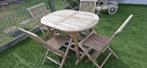 TEAK TUINSET UITSCHUIFBAAR, Tuin en Terras, Ophalen of Verzenden, Zo goed als nieuw, Hout, Tuinset