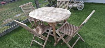 TEAK TUINSET UITSCHUIFBAAR beschikbaar voor biedingen