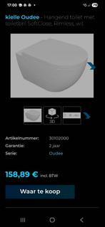Kielle oudee hangtoilet randloos met soft close toiletbril, Ophalen, Nieuw, Toilet