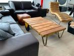 Salontafel in industriële stijl met wielen, Huis en Inrichting, Ophalen, Gebruikt, Rechthoekig, Metaal