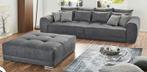 Comfortabele big sofa met bijhorende poef  moet dringend weg, Enlèvement, Utilisé