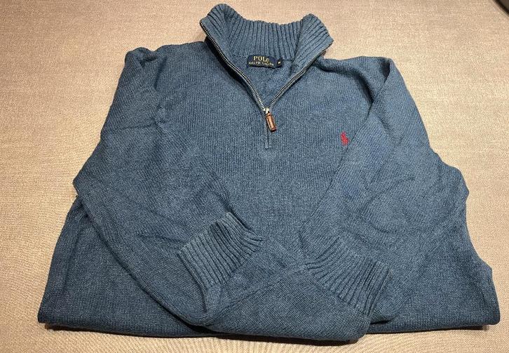 Polo Ralph Lauren blauwe half-zip trui M, Vêtements | Hommes, Pulls & Vestes, Comme neuf, Taille 48/50 (M), Bleu, Enlèvement ou Envoi
