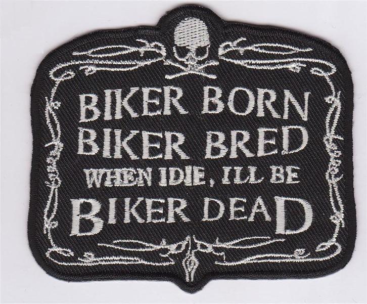 Biker Born, Biker Bred stoffen opstrijk patch embleem, Motoren, Accessoires | Overige, Nieuw, Verzenden