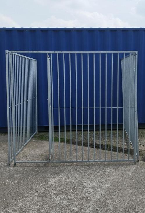 Hondenren, Voliere met deur, panelen, roosters x3st, Dieren en Toebehoren, Hondenhokken, Zo goed als nieuw, Hondenhok, 100 cm of meer