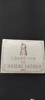 étiquette Grand Vin de Chateau Latour - Pauillac1964, Enlèvement