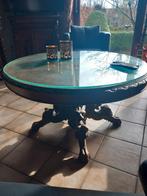 Antieke handgemaakte massieve salontafel, Huis en Inrichting, Ophalen