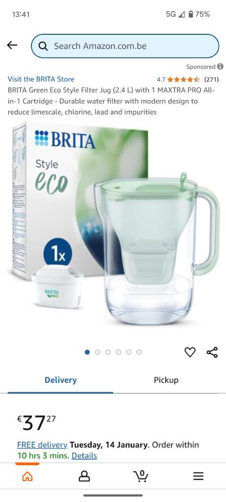 2x lichtgroene Brita Eco kan met LED indicator en 2 nieuwe f, Elektronische apparatuur, Waterontharders, Nieuw, Elektrische waterontharder