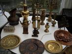 lot koperen vazen, kandelaars, beeldjes, Antiquités & Art, Antiquités | Bronze & Cuivre, Enlèvement