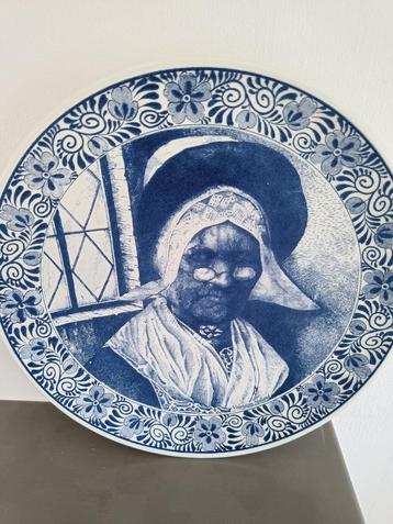Delfts Blauw Chemkefa Bord 30 cm Oude Vrouw  beschikbaar voor biedingen