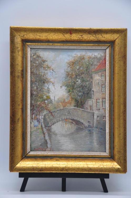 Peinture signée Boschaert - Meebrug - 35*28cm, Antiquités & Art, Art | Peinture | Classique, Enlèvement ou Envoi