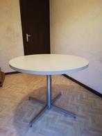 Witte ronde retro-tafel, Huis en Inrichting, Tafels | Eettafels, Ophalen, Overige materialen, 100 tot 150 cm, Rond