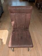 2 bruine eetkamerstoelen met sledevoet, Huis en Inrichting, Stoelen, Ophalen, Gebruikt, Bruin, Twee