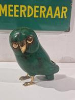 Houten uil , design  Sergio Bustamante met koper ogen en, Antiek en Kunst, Ophalen of Verzenden