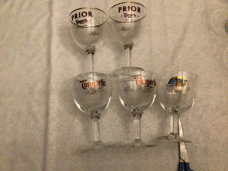 7 oude Tongerlo bierglazen, Verzamelen, Biermerken, Ophalen of Verzenden