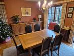 Massief eikenhouten eettafel, stoelen en dressoirkast, Ophalen, Zo goed als nieuw, Klassiek / Rustiek, 6 tot 8 stoelen