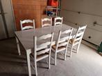Uitschuifbare eettafel wit, Ophalen, Zo goed als nieuw, Hout