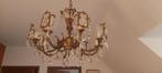 klassieke luchter massief koper, Huis en Inrichting, Lampen | Kroonluchters, Ophalen, Gebruikt, Glas, Klassiek