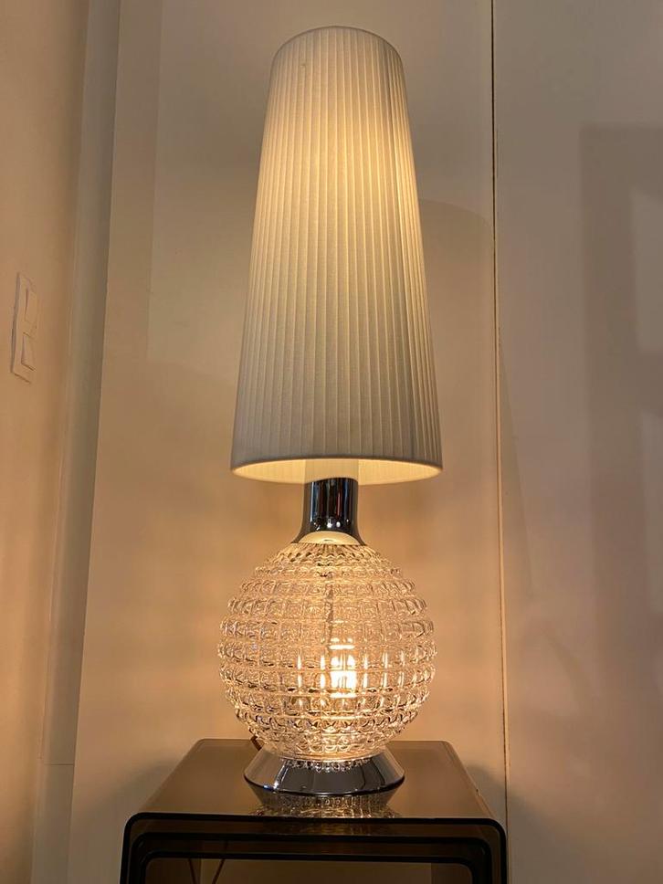 Mid Century design vloerlamp (Italy/60s), Huis en Inrichting, Lampen | Vloerlampen, Zo goed als nieuw, 100 tot 150 cm, Glas, Metaal