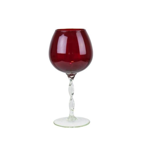 Groot Vintage Rood Glas Brandy Glass Beker Mond Geblazen, Antiek en Kunst, Antiek | Glaswerk en Kristal, Ophalen of Verzenden