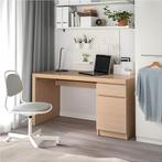 Bureaux Ikea Malm chêne clair, Ophalen, Zo goed als nieuw, Bureau