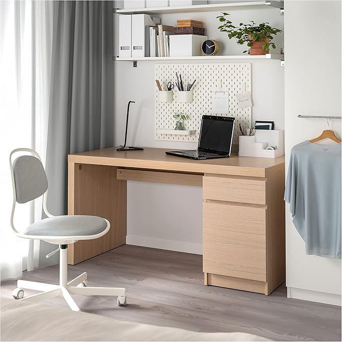 Bureaux Ikea Malm chêne clair, Huis en Inrichting, Bureaus, Zo goed als nieuw, Bureau, Ophalen