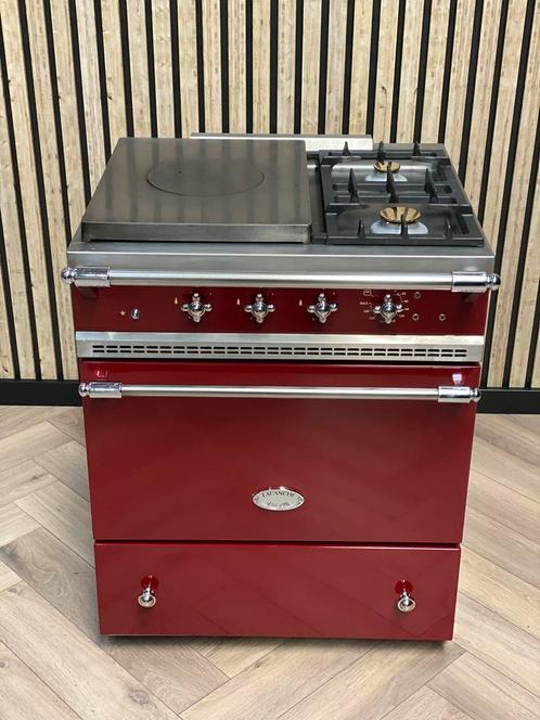Luxe Lacanche fornuis Gas 70cm Rood Griotte Blinkend Chroom, Elektronische apparatuur, Fornuizen, Zo goed als nieuw, Vrijstaand