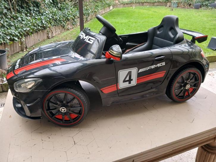 Mercedes AMG GT4 Elektrische Kinderauto 12V – Zwart, Kinderen en Baby's, Speelgoed | Buiten | Accuvoertuigen, Zo goed als nieuw