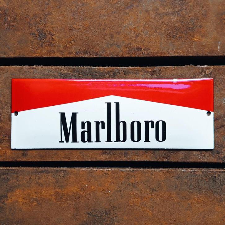 Emaille Schild MARLBORO Red Tabak Reclamebord Vintage Plaque, Verzamelen, Merken en Reclamevoorwerpen, Gebruikt, Reclamebord, Verzenden
