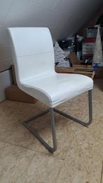 6 witte eetkamerstoelen, Huis en Inrichting, Stoelen, Ophalen, Gebruikt, Wit, Metaal