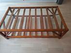 Houten salontafel met glas, Maison & Meubles, Tables | Tables de salon, Enlèvement, Verre