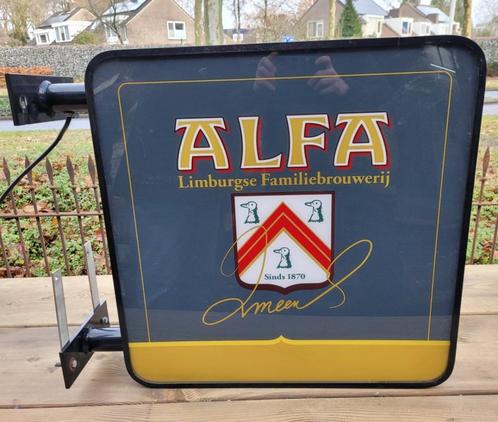 Groot nieuw lichtreclame reclamebord van ALFA bier Limburg, Verzamelen, Biermerken, Nieuw, Reclamebord, Plaat of Schild, Overige merken