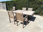 Tuintafel met 4 stoelen – TEAK, Tuin en Terras, Tuintafels, Ophalen, Gebruikt, Vierkant, Teakhout