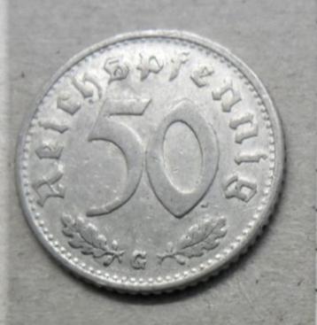 Allemagne 50 reichspfennig 1940 G TTB monnaie KM# 96