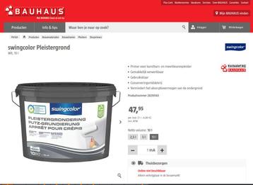 Pleistergrond wit voor binnen 2x10l beschikbaar voor biedingen