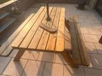 tuintafel met ingebouwde banken, Tuin en Terras, Tuintafels, Ophalen, Zo goed als nieuw, Rechthoekig, Hout