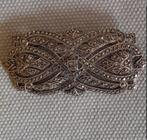 Zilveren broche met marcasiet., Handtassen en Accessoires, Antieke sieraden, Ophalen of Verzenden, Zilver, Broche