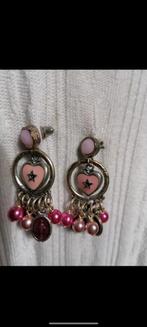 oorbellen roze/zilver fantasie instekers, Handtassen en Accessoires, Oorbellen, Ophalen of Verzenden, Zo goed als nieuw, Roze