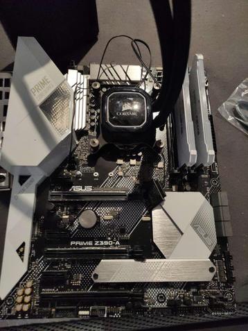 i7 9700k+z390 prime+16go corsair rgb+aio corsair 240mm beschikbaar voor biedingen