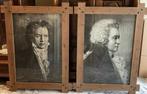 2 Kaders met afbeeldingen van Beethoven & Mozart, Enlèvement