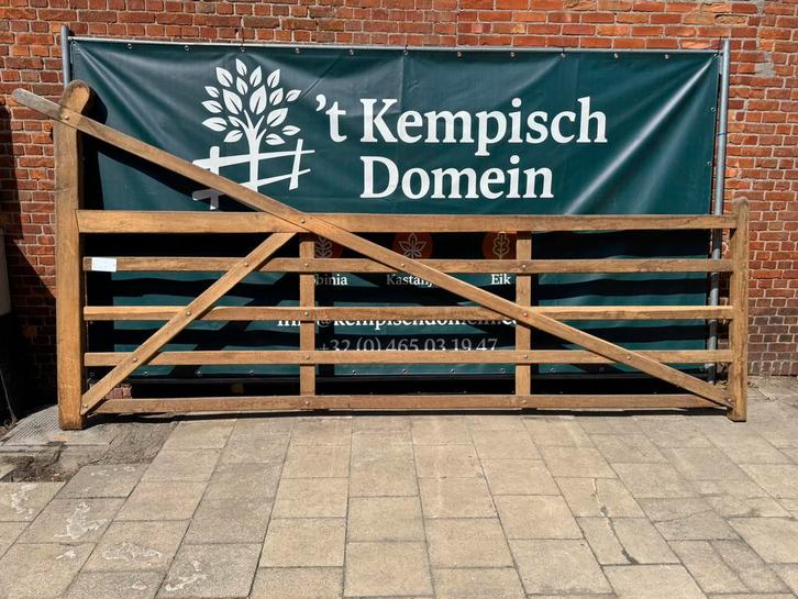 Eiken poorten, Tuin en Terras, Tuinpoorten, Zo goed als nieuw, Draaipoort, Hout, 100 tot 150 cm, Ophalen