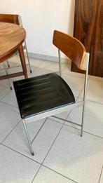 VINTAGE 6 stoelen pallisanderhout / leder, Ophalen, Gebruikt, Vintage, 4 tot 6 stoelen