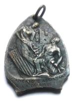 medaille 1914 oorlog 14-18 hulp van amerika, Ophalen of Verzenden, Zilver
