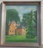 huile sur panneau chateau signe antoon luyckx, Antiek en Kunst, Ophalen of Verzenden