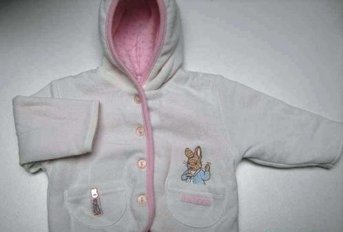 Ecru warm manteltje met kap - Peter Rabbit - maat 68, Kinderen en Baby's, Babykleding | Maat 68, Zo goed als nieuw, Meisje, Jasje